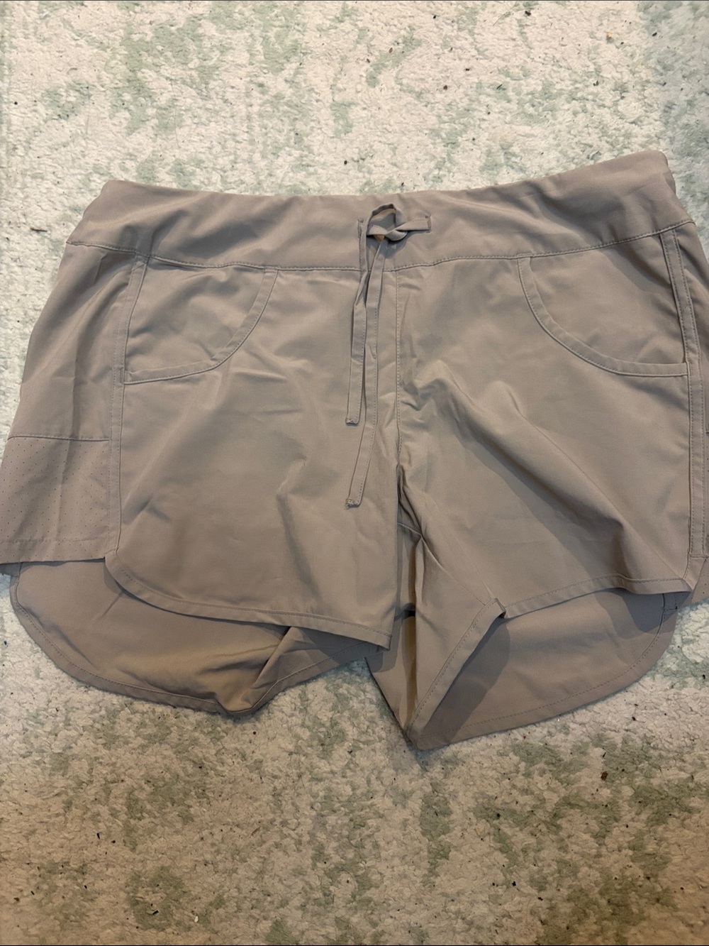 Magellan Outdoors Women's Taupe Layered Shorts with Drawstring